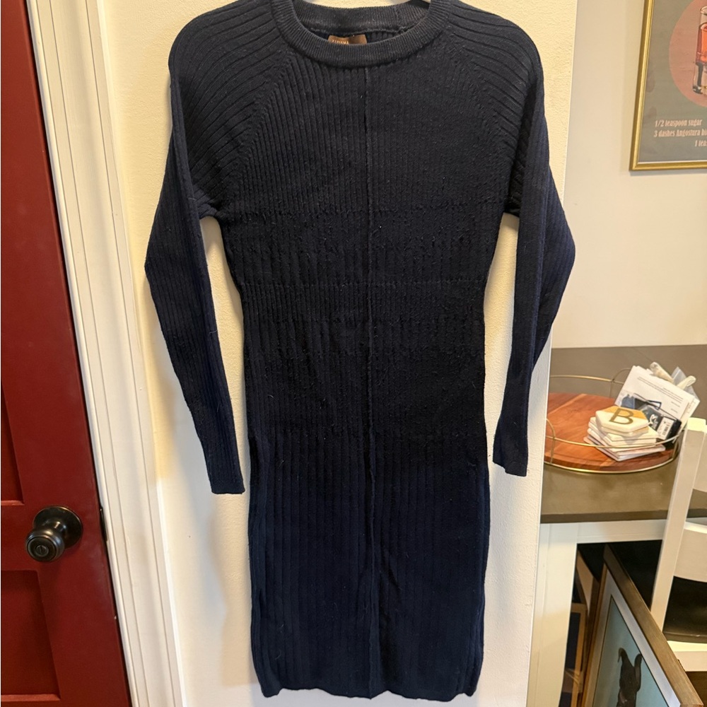 Kerisma Midnight Blue Crew Neck Sweater Dress - size S/M - Picture 3 of 7